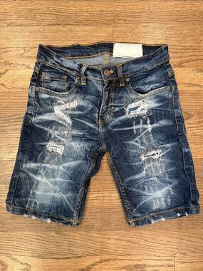 FWRD Distressed Dark Blue Denim Boy’s Shorts